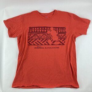 Hanes Nano Disney Parks Tshirt Mens XL Orange Mickey Mouse Short Sleeve